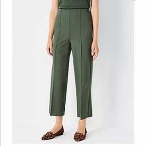 Ann Taylor NWOT The Side Zip Wide Leg Crop Pant In Spring Pine